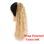 AOSI Straight Clip In Hair Tail False Hair 24" Ponytail Hairpiece With Hairpins Synthetic Pony Tail Hair Extensions For Women