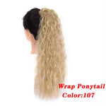 AOSI Straight Clip In Hair Tail False Hair 24" Ponytail Hairpiece With Hairpins Synthetic Pony Tail Hair Extensions For Women
