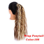 AOSI Straight Clip In Hair Tail False Hair 24" Ponytail Hairpiece With Hairpins Synthetic Pony Tail Hair Extensions For Women