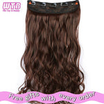 WTB 100cm 5 Clip In Hair Extension Heat Resistant Long Straight Black Fake Hairpiece for Women Natural Synthetic Hair 5 Sizes