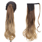 AOOSOO 24 inch Silky Straight Synthetic Clip in Drawstring Ponytail Hairpieces for Women Hair Extension High Temperature Fiber