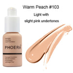 PHOERA 30ml Foundation Makeup Primer Whitening Concealer Moisturizer Long Wear Oil Control Liquid Foundation Base Makeup TSLM2