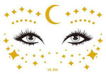 2019 New Gold Face Temporary Tattoo Waterproof Blocked Freckles Makeup Stickers Eye Decal Wholesale
