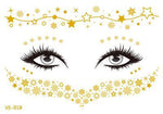 2019 New Gold Face Temporary Tattoo Waterproof Blocked Freckles Makeup Stickers Eye Decal Wholesale
