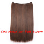 S-noilite 20inch Invisible Wire No Clip One Piece Halo Hair Extension flip in false hair Hairpieces Synthetic hair for women