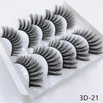 Mink eyelashes 5 pairs of handmade 3d mink lashes natural eyelashes extended beauty makeup false eyelashes