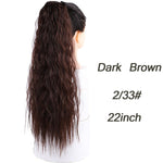 AILIADE 22inches High Temperature Fiber Hairpieces Long Curly Synthetic Drawstring Clip Ponytail Hair Extensions for Women