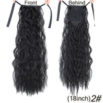 AILIADE 22inches High Temperature Fiber Hairpieces Long Curly Synthetic Drawstring Clip Ponytail Hair Extensions for Women