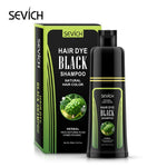 Sevich 250ml Salon Fast Dye Herbal plant black hair shampoo Only 15mins Dye Colors Natural Dark Brown Hair Dye Shampoo For Women