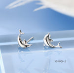 YSK003   Beautiful Mini Design Animal Moon Flower Earring Studs Elegant Fashion Women Jewelry Girl Gifts Silver