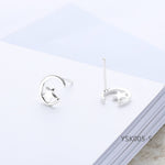 YSK003   Beautiful Mini Design Animal Moon Flower Earring Studs Elegant Fashion Women Jewelry Girl Gifts Silver